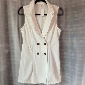 White Collared Short Romper